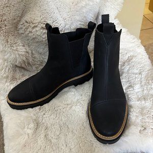 Worn Once Toms Skylar Black Synthetic Nubuck Boots with Box - Size 10